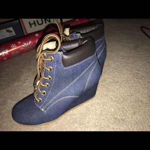 Denim Wedges